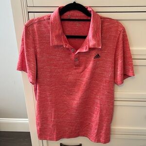 Adidas Men's Red Heather Polo Shirt